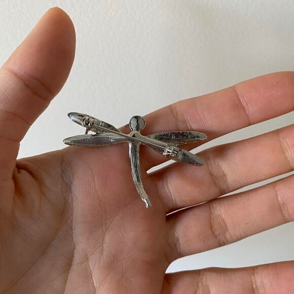 Vintage dragonfly pin silver - Picture 3 of 3